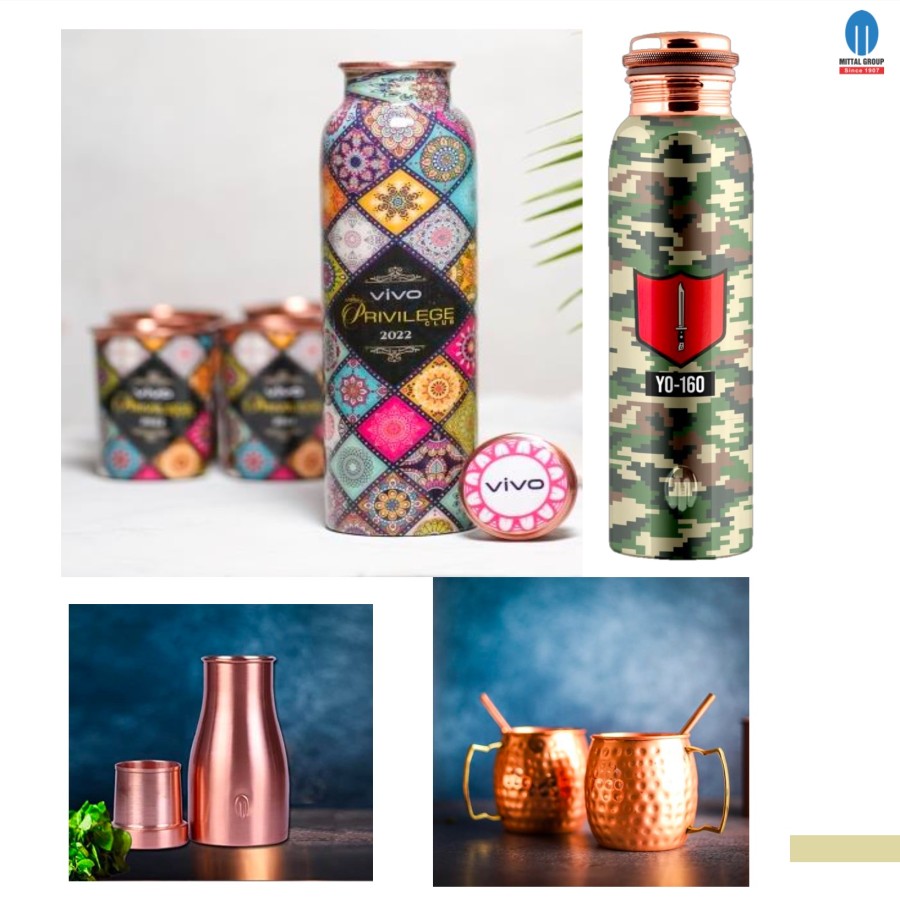 Copper bottles, tumblers, pitchers - Copper-ware
