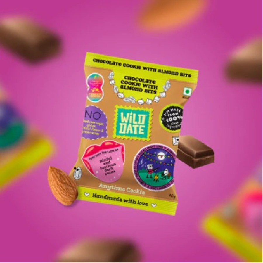 Chocolate Cookie with Almond Bits | Has No Binding Agents and Gluten-free | Perfect for Gifting & Indulgent Snacking | Pack of 5 - 200g