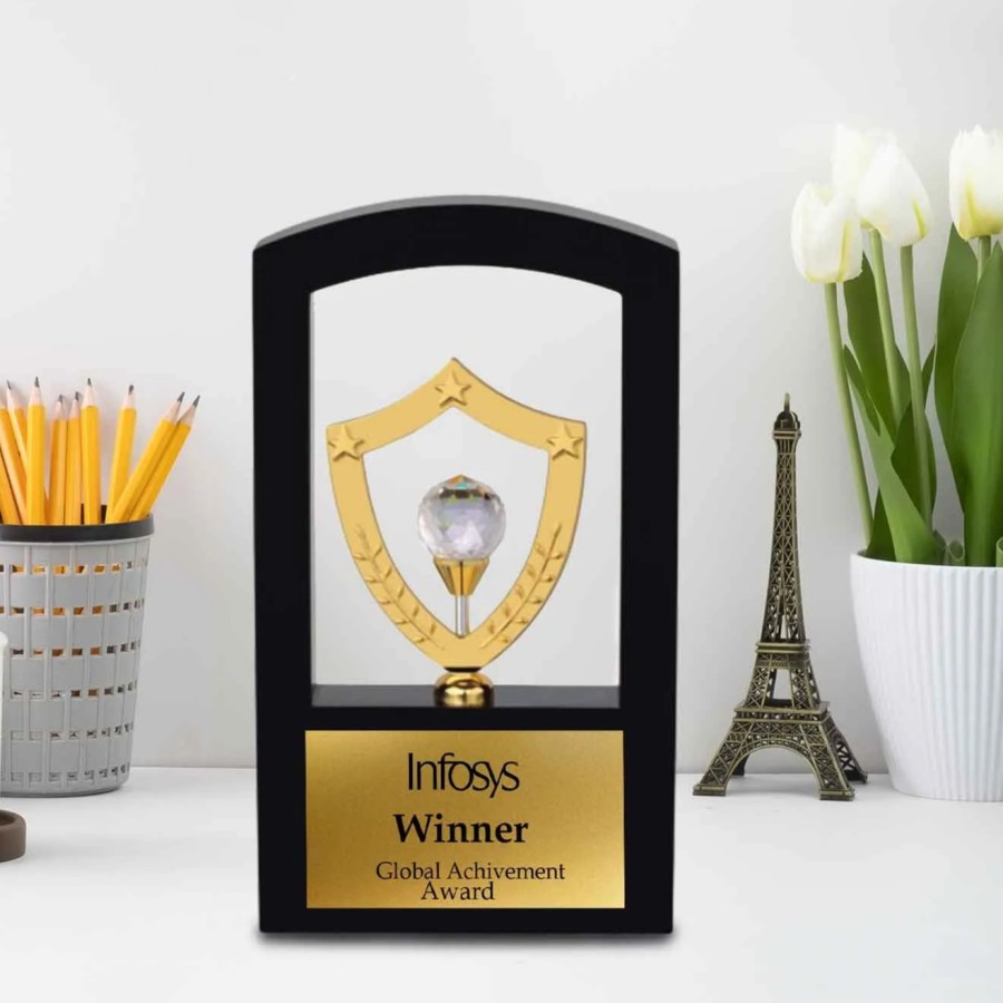 Custom Printed Premium Wooden Diamond Trophies and Momentos (25.4cm)