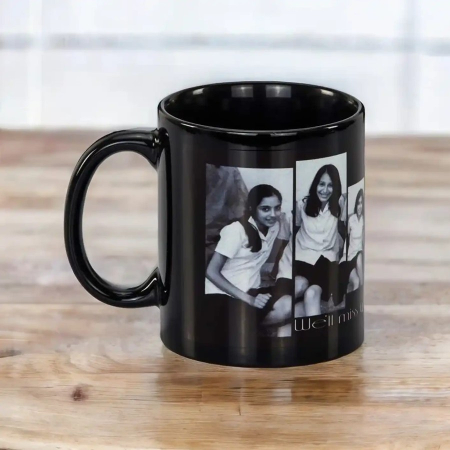 Personalized Friends Picture Printable Black Mug with a White Printable Patch