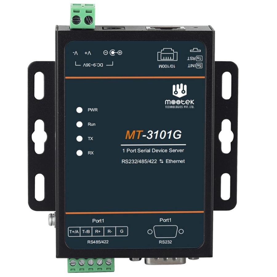 MT-3101G Industrial RS232/RS485/RS422 Ethernet Serial Server | Wall Mount Serial Device Server
