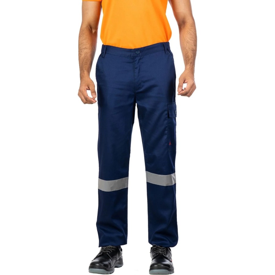 Night Hawk Industrial Work Trousers With Reflective-PC Blend Twil
