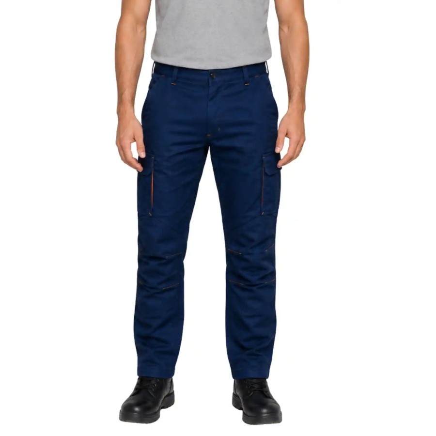 Industrial Navy Orange Trousers – PC Blend Twill, Durable Workwear, 240 GSM