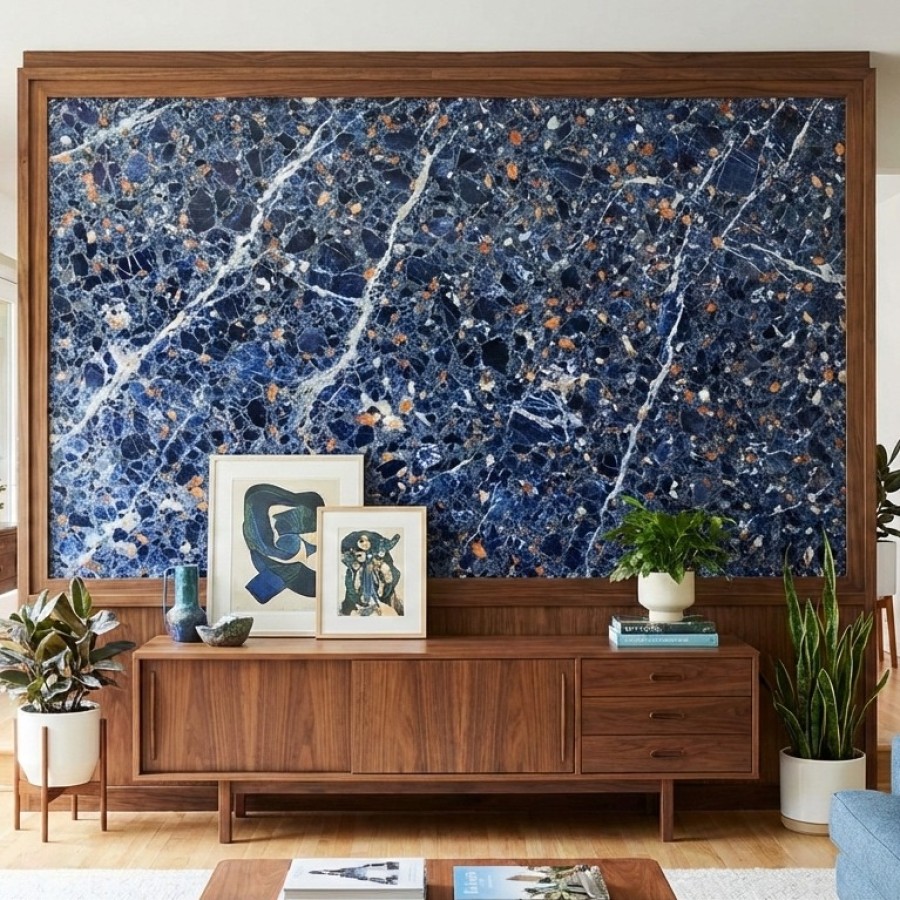 Sodalite Semi-Precious Stone Wall Panel