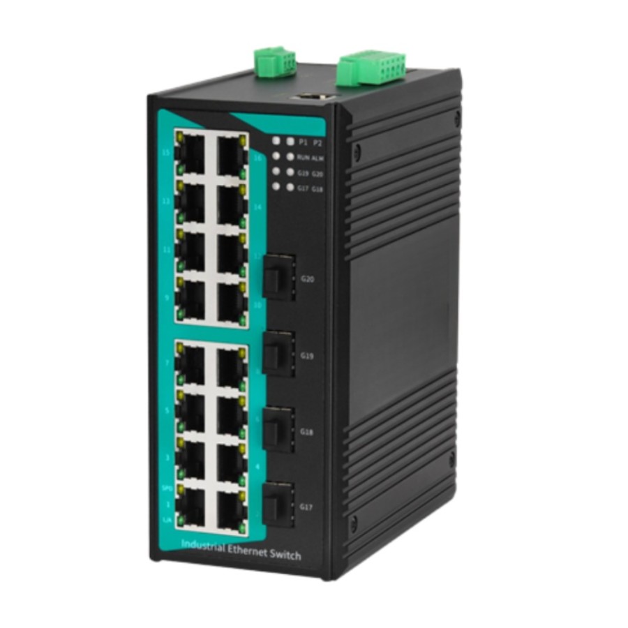 20-Port Layer 2 Gigabit Managed Din-rail Industrial Ethernet Switch