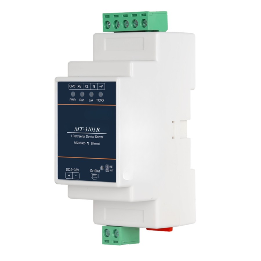 MT-3101R-W 1-Port RS232/RS485 DIN-Rail Wi-Fi Ethernet Serial Server