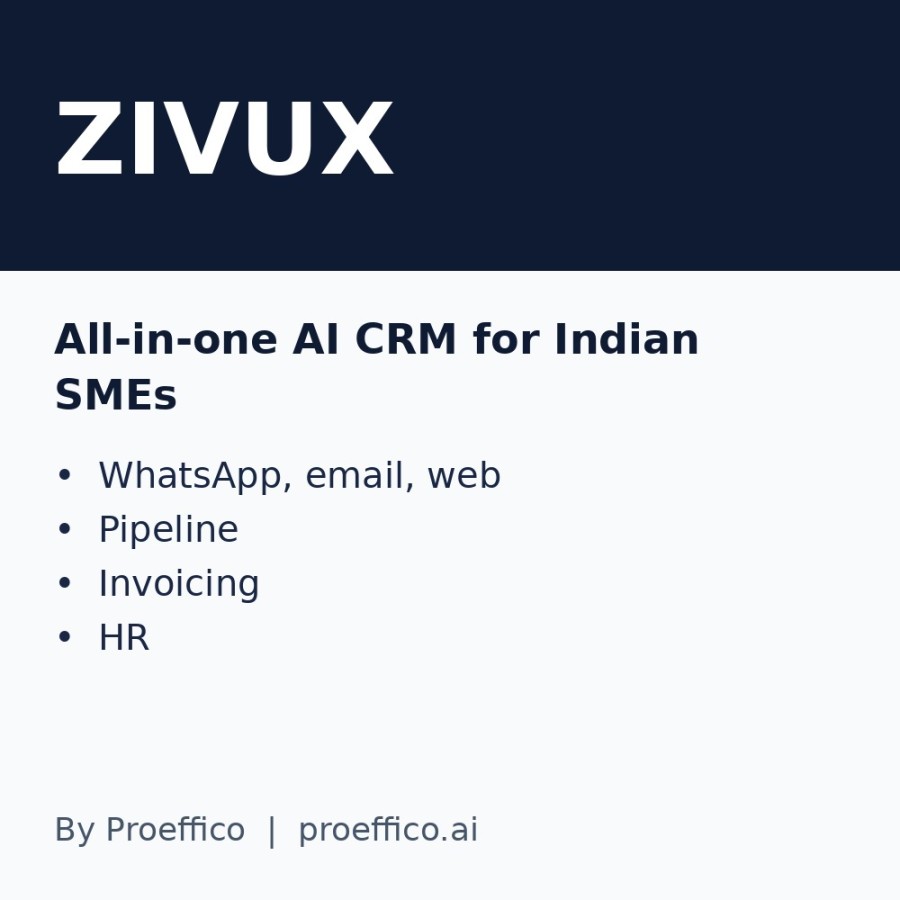 ZIVUX: All-in-One AI CRM for Indian SMEs